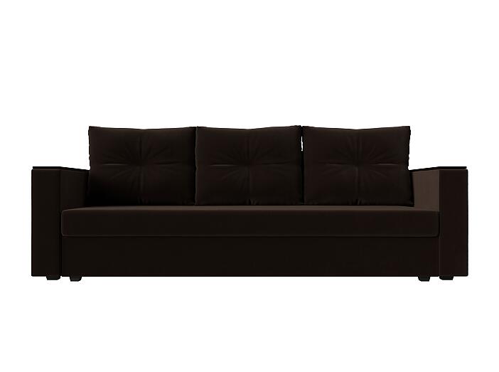 Прямой диван Атланта Лайт Б/С микровельвет коричневый