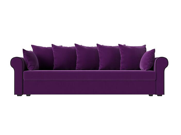 Прямой диван Рейн микровельвет фиолетовый кант черный