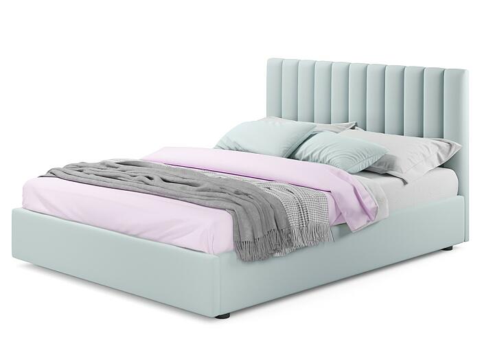 Мягкая кровать Olivia 1600 мята пастель с подъемным механизмом