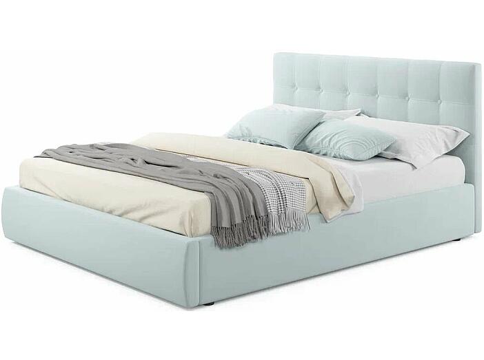 Мягкая интерьерная кровать "Селеста"  1600, П/М, ткань, Мята пастель