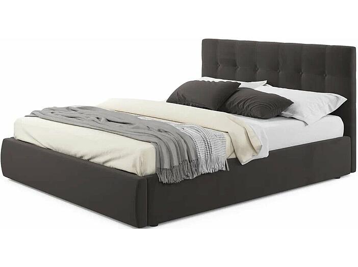 Мягкая интерьерная кровать "Селеста"  1600, П/М, ткань, Шоколад