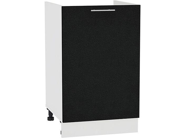 Шкаф нижний под мойку с 1-ой дверцей Валерия-М НМ 600 Черный металлик-Белый