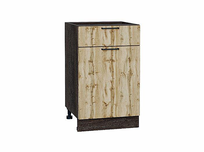 Шкаф нижний с 1-ой дверцей и ящиком Флэт Wotan Oak 2S/Графит 816*500*478