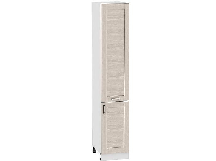 Шкаф пенал с 2-мя дверцами Лофт ШП 400Н (для верхних шкафов высотой 920) Cappuccino Veralinga-Белый