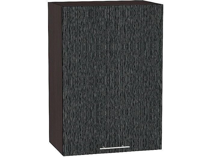 Шкаф верхний с 1-ой дверцей Валерия-М В 509 Черный металлик дождь-Венге