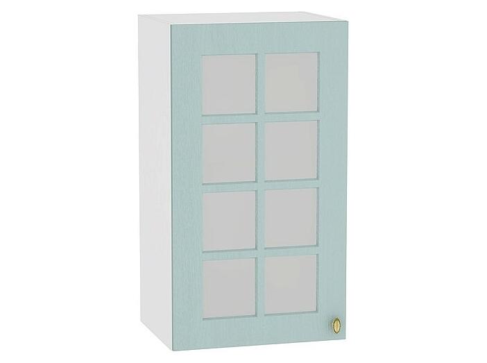 Шкаф верхний с 1-ой остекленной дверцей Прованс В 400 Голубой-Белый