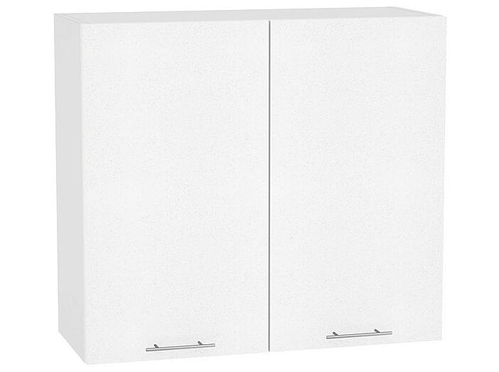 Шкаф верхний с 2-мя дверцами Валерия-М В 800 Белый металлик-Белый