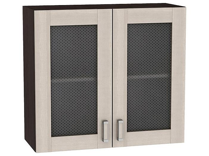Шкаф верхний с 2-мя остекленными дверцами Лофт В 800 Cappuccino Veralinga-Венге