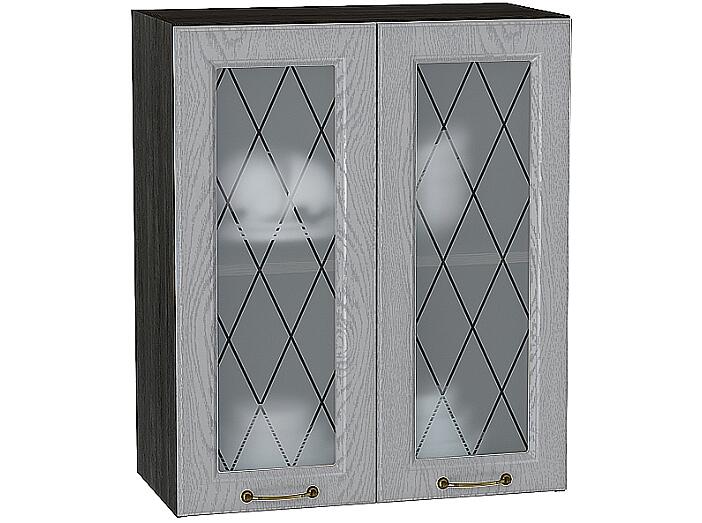 Шкаф верхний с 2-мя остекленными дверцами Ницца В 600 Дуб серый-Венге