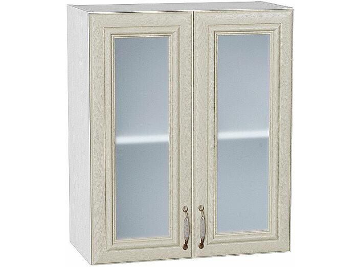 Шкаф верхний с 2-мя остекленными дверцами Шале В 600 Ivory-Белый