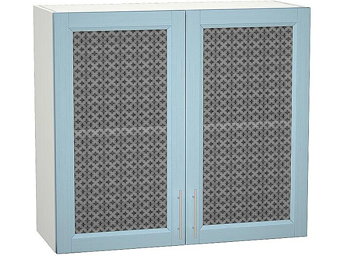 Шкаф верхний с 2-мя остекленными дверцами Сканди В 800 Sky Wood-Белый