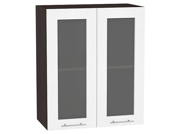 Шкаф верхний с 2-мя остекленными дверцами Валерия-М В 600 Белый металлик-Венге
