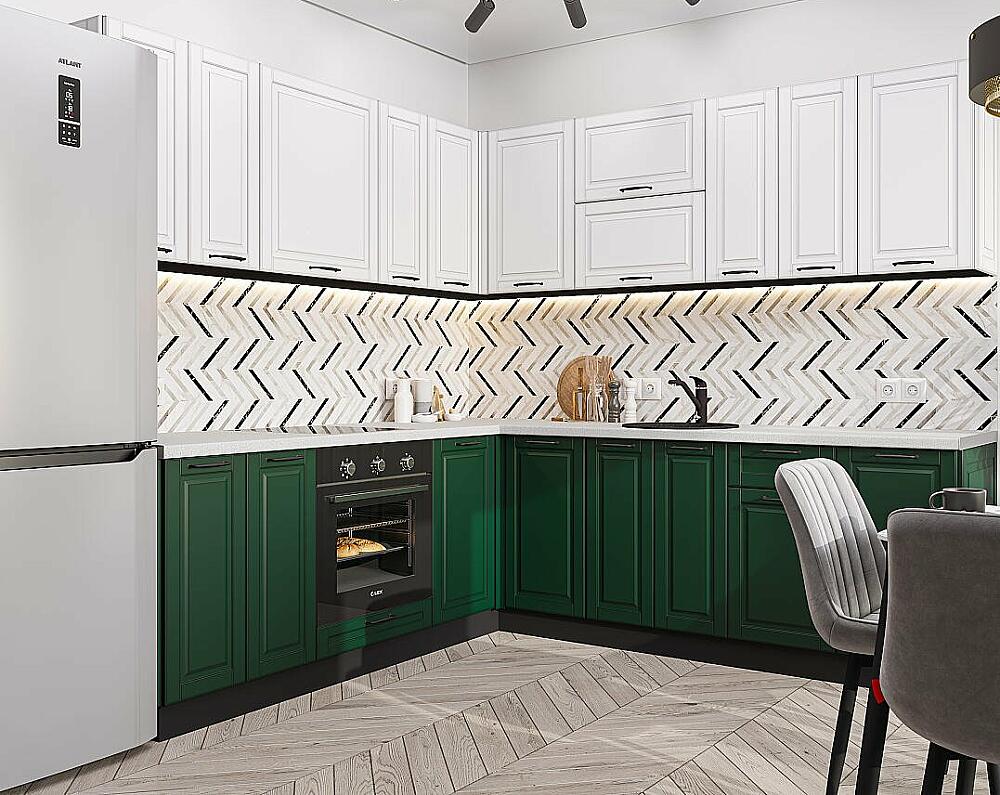 Кухня угловая Дублин-02 Special White/Special Green/Graphite 2140*2200/2400*600
Кухня угловая Дублин-02 Special White/Special Green/Graphite 2140*2200/2400*600