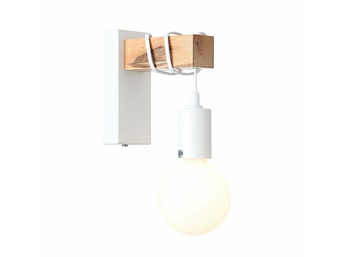 SLE103801-01 Светильник настенный Светлое дерево, Белый/Белый E27 1*60W стиля лофт