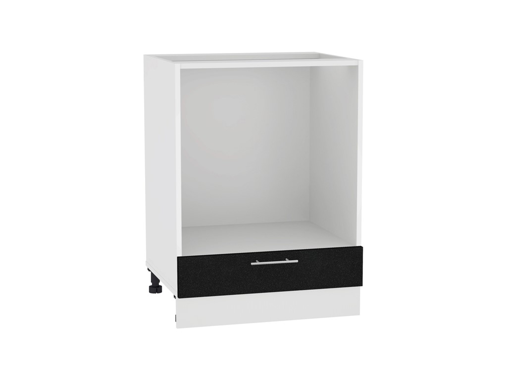 Шкаф нижний под духовку Валерия-М НД 600 Черный металлик-Белый