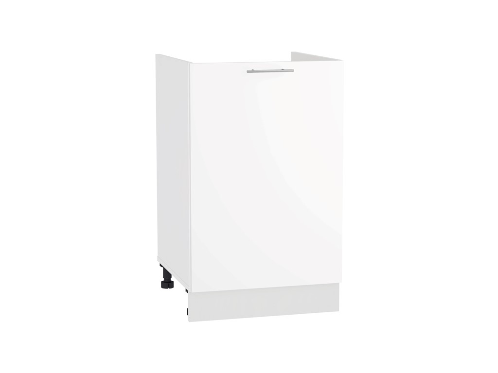 Шкаф нижний под мойку с 1-ой дверцей Валерия-М НМ 600 Белый глянец-Белый