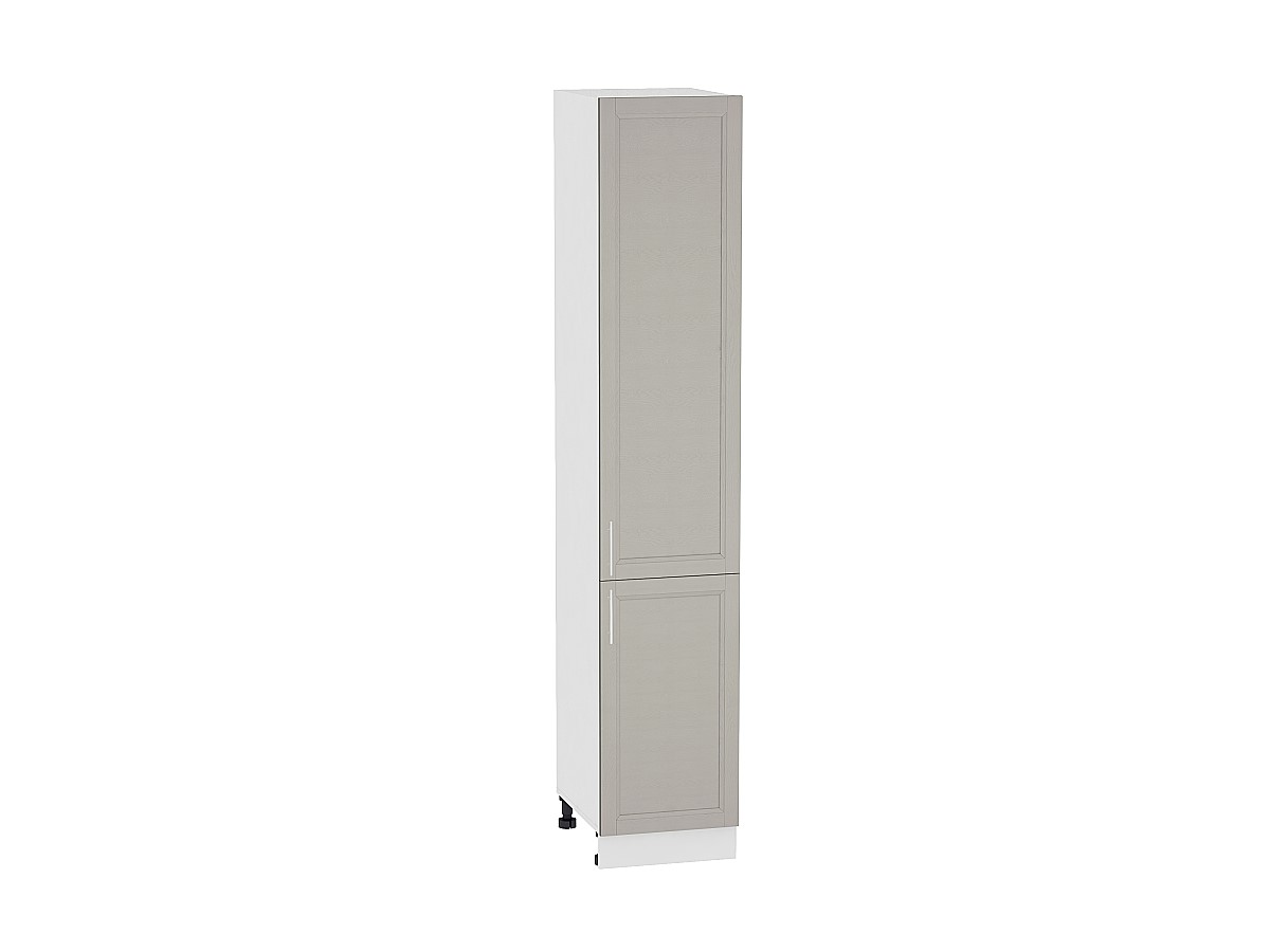 Шкаф пенал с 2-мя дверцами Сканди ШП 400 (для верхних шкафов высотой 720) Grey Softwood-Белый