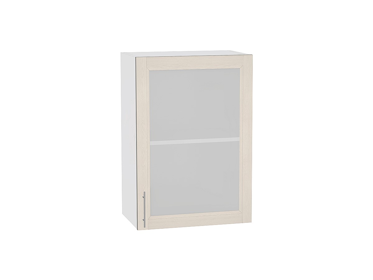 Шкаф верхний с 1-ой остекленной дверцей Сканди В 500 Cappuccino Softwood-Белый