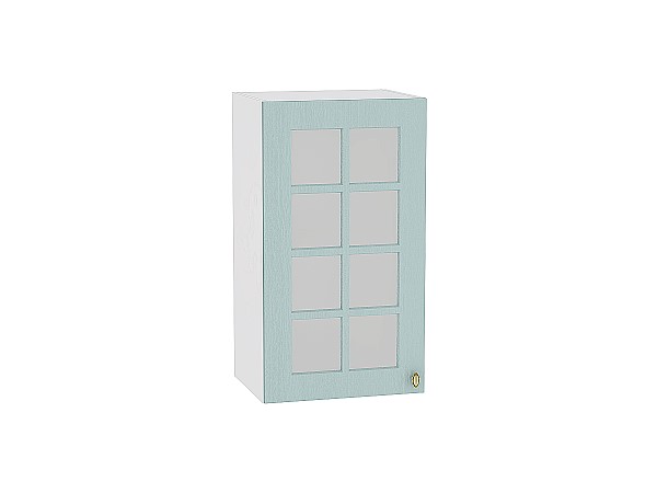 Шкаф верхний с 1-ой остекленной дверцей Прованс В 409 Голубой-Белый 