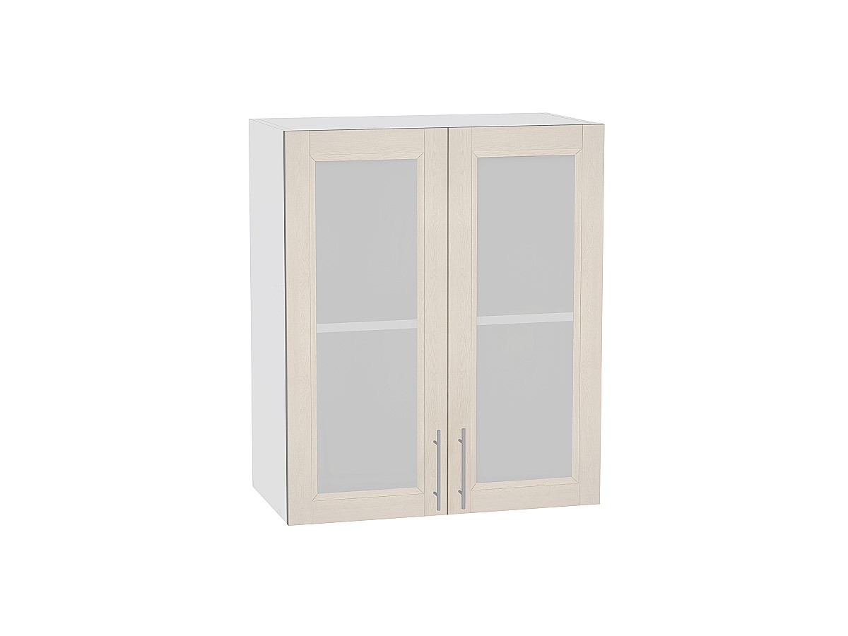Шкаф верхний с 2-мя остекленными дверцами Сканди В 609 Cappuccino Softwood-Белый
