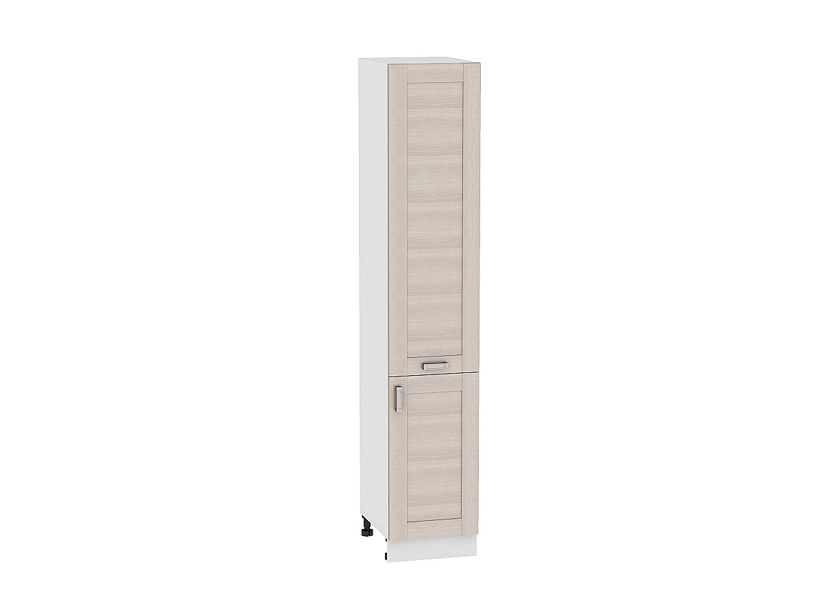Шкаф пенал с 2-мя дверцами Лофт ШП 400Н (для верхних шкафов высотой 920) Cappuccino Veralinga-Белый