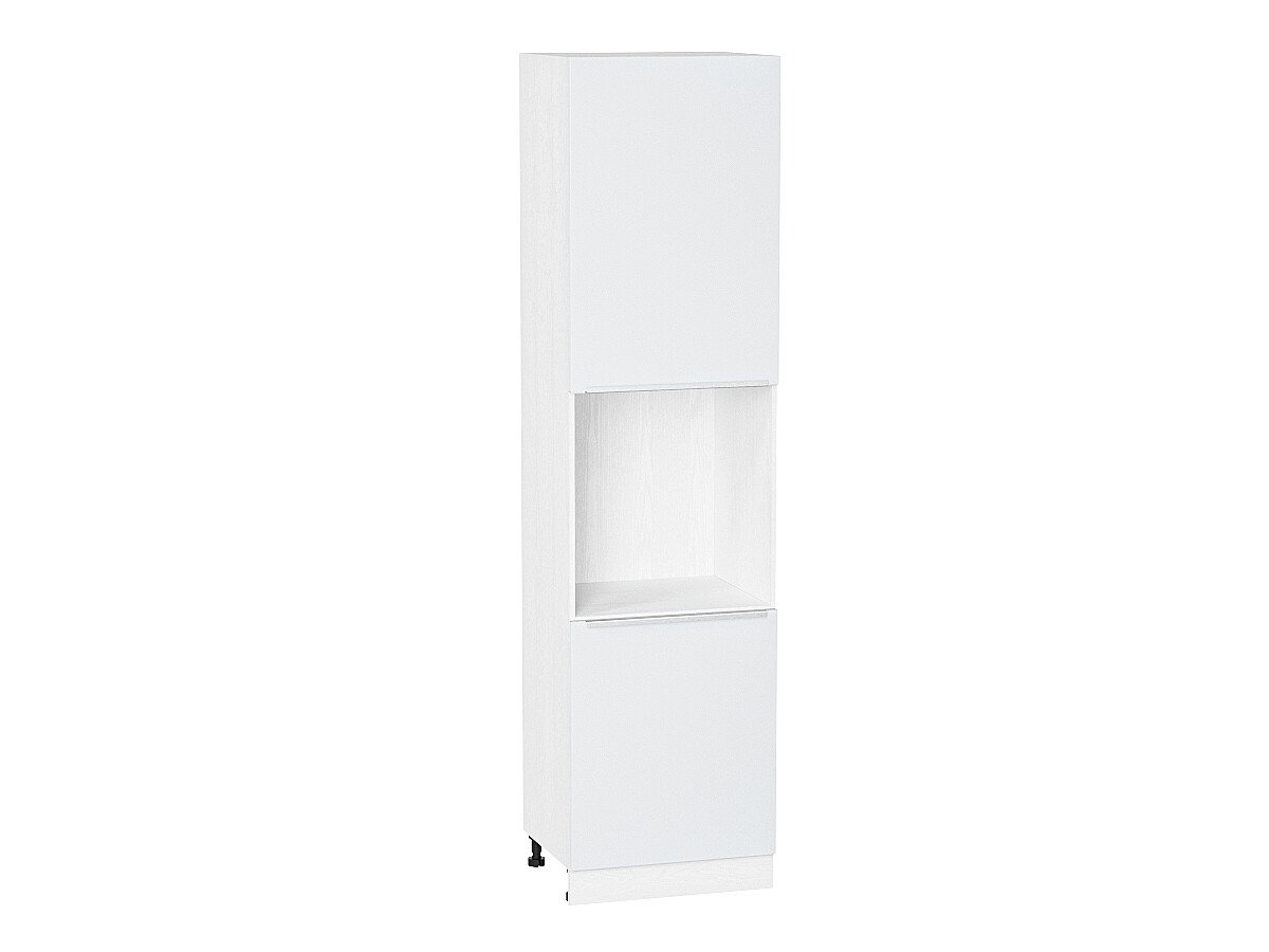 Шкаф пенал под бытовую технику с 2-мя дверцами Фьюжн П 600Н (для верхних шкафов высотой 920) Silky White-Белый