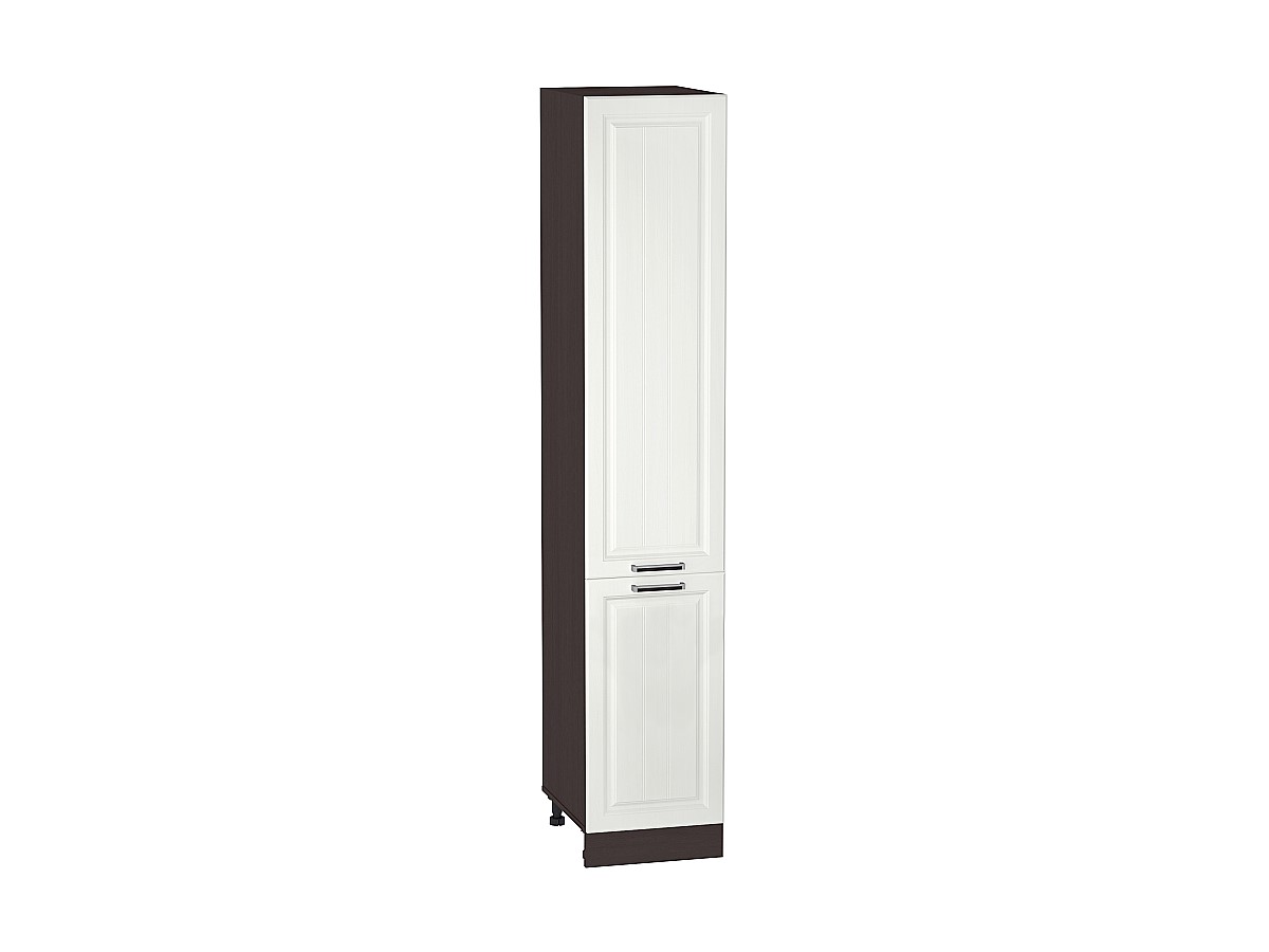 Шкаф пенал с 2-мя дверцами Прага ШП 400Н (для верхних шкафов высотой 920) Белое дерево-Венге