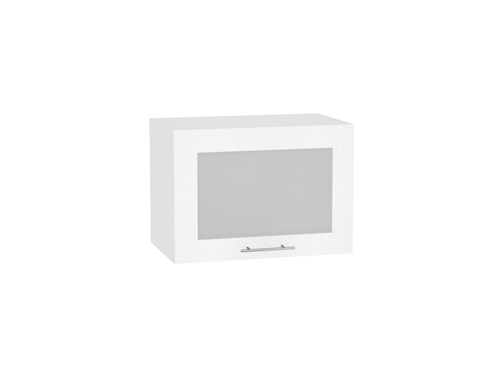 Шкаф верхний горизонтальный остекленный Валерия-М ВГ 500 Белый металлик-Белый