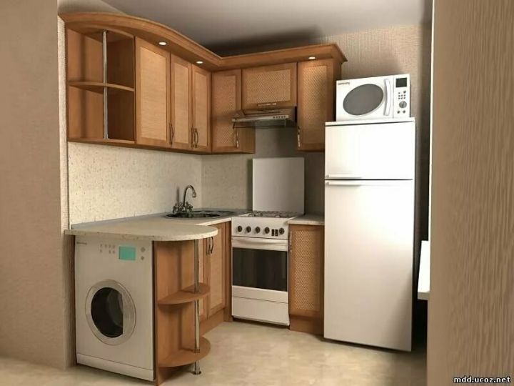 Дизайн Кухни Со Стиральной Машиной И Холодильником