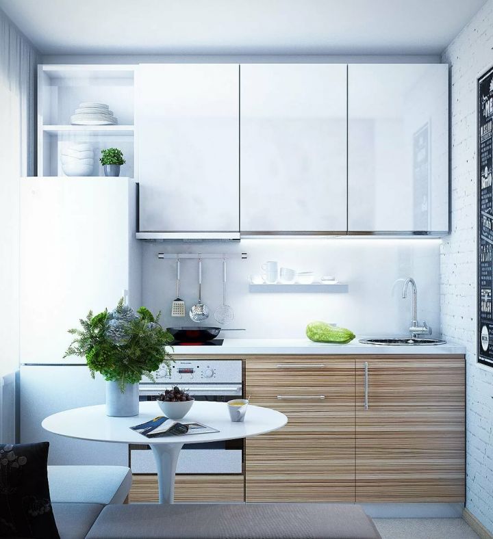 Кухня 7.5 Кв М Дизайн С Холодильником