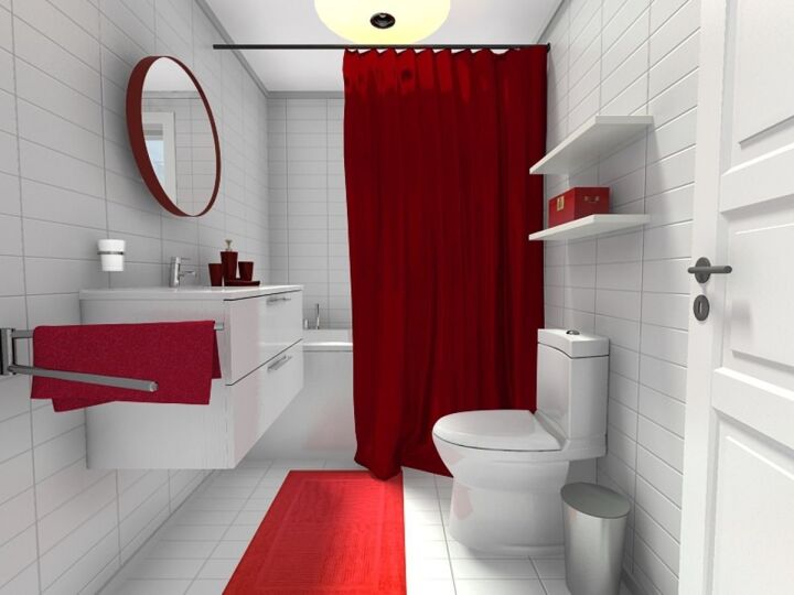 Черно Бело Красная Ванная Комната