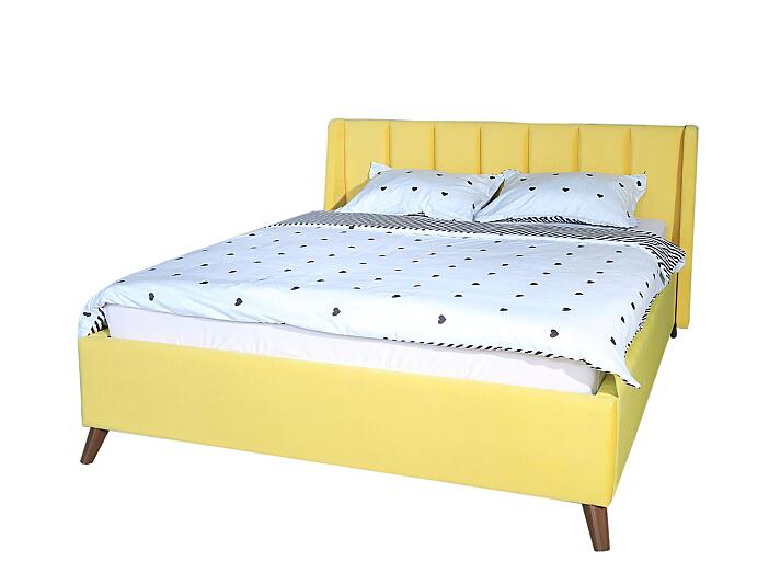 Мягкая кровать Betsi 1600, П/М, ткань, Жёлтый