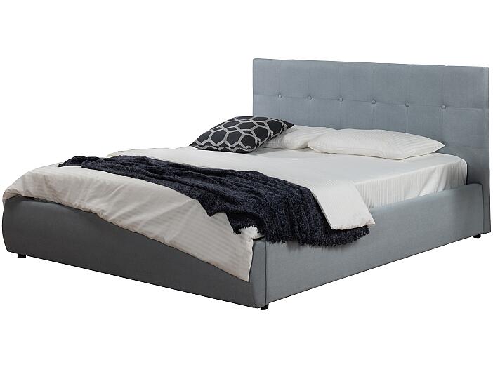 Мягкая интерьерная кровать "Селеста" 1400, БП/М, ткань, Серый