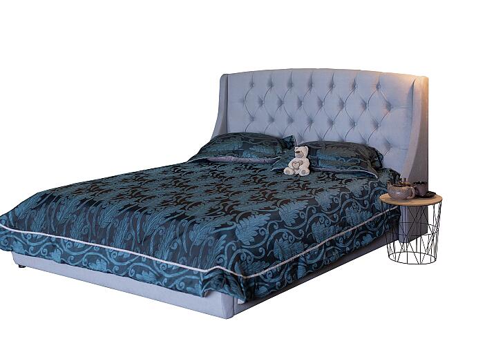 Мягкая интерьерная кровать "Стефани" 1400, БП/М, ткань, Серый