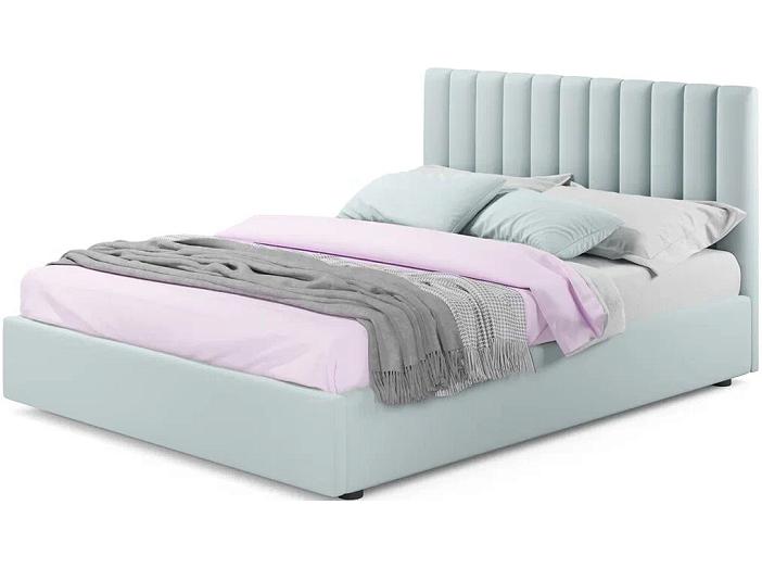 Мягкая кровать Olivia 1400 мята пастель с подъемным механизмом