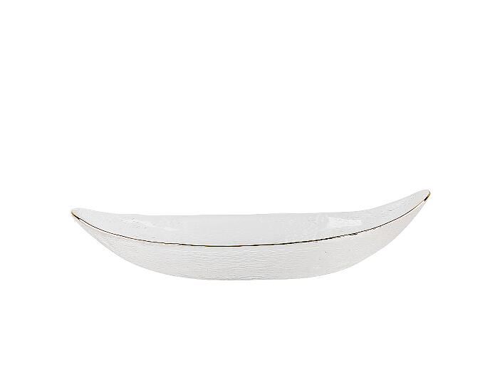 Блюдо сервировочное "Frost strip" (белое) 30 х 14 х 5,5 см (стекло)