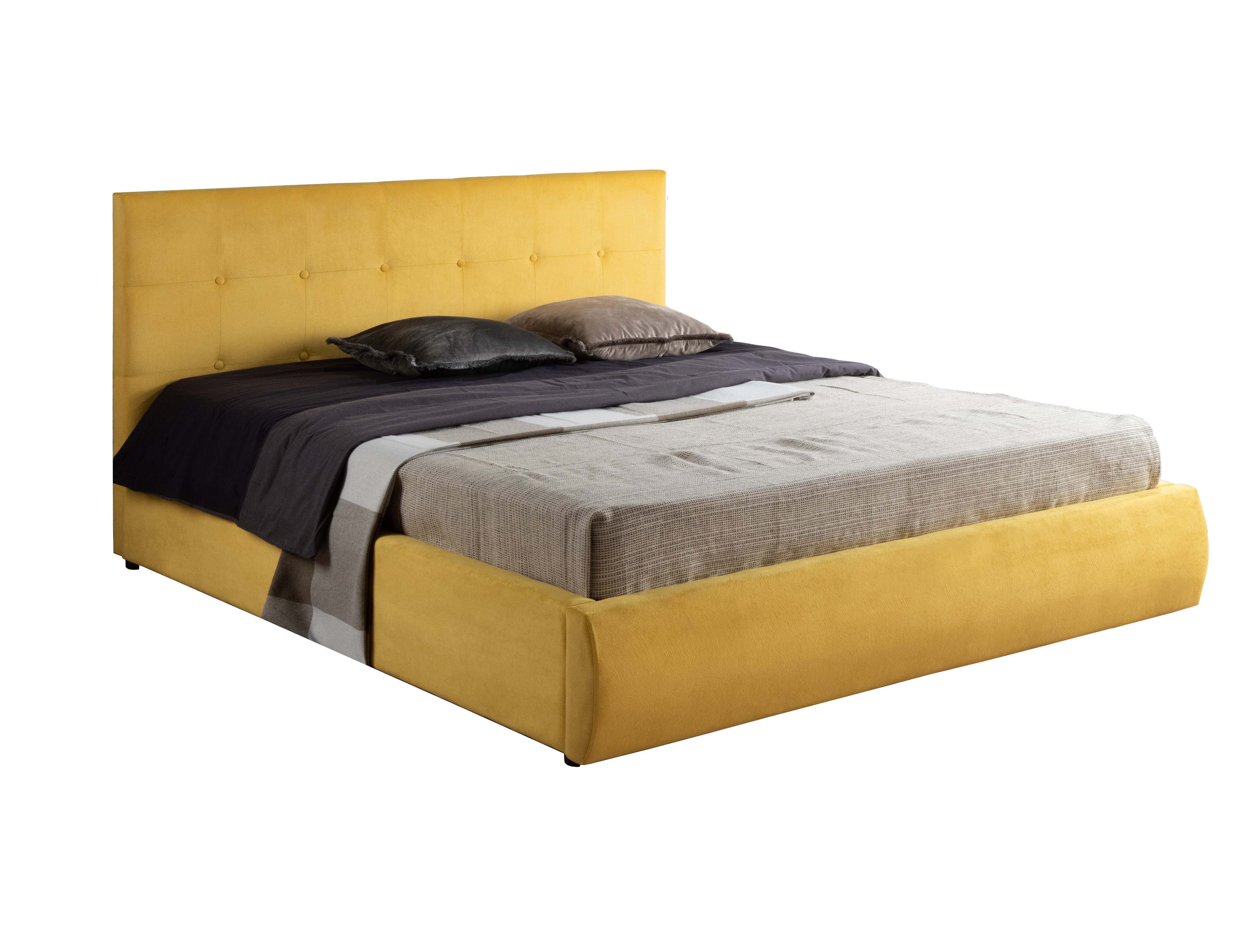 Мягкая интерьерная кровать "Селеста" 1600, П/М, ткань, Жёлтый