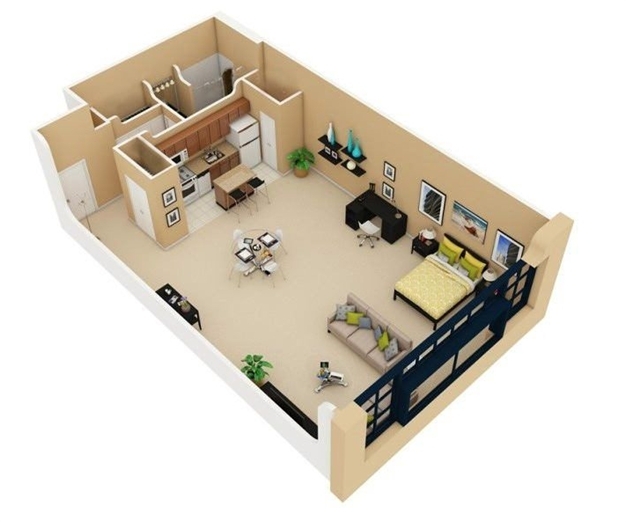 3D модель квартиры студии