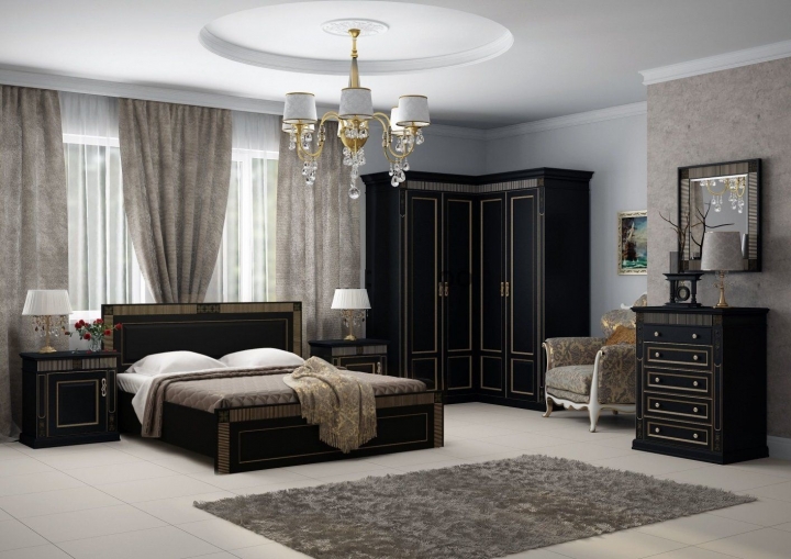 Модульная спальня цвет Венге в классическом стиле