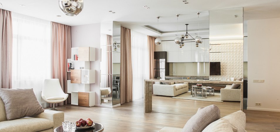 Дизайна современной трехкомнатной квартиры: 50 фото красивых интерьеров