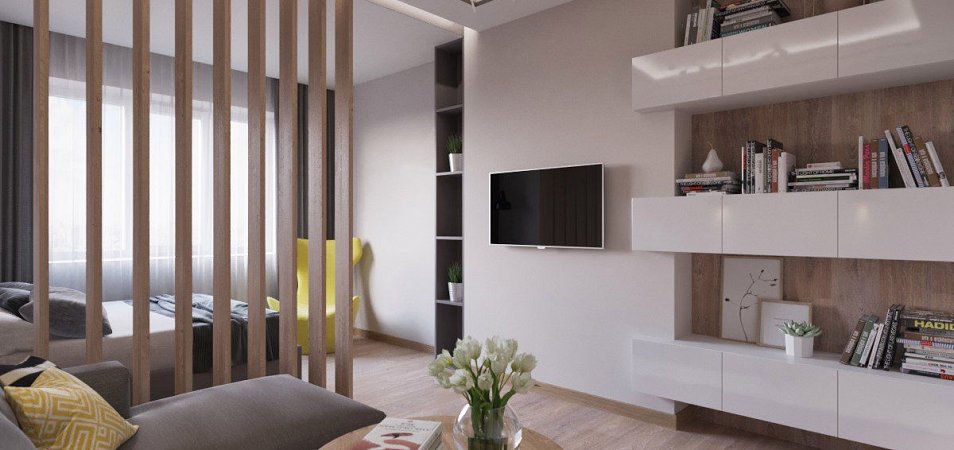 Дизайн квартиры-студии 20 кв.м: идеи зонирования и 50 фото интерьеров