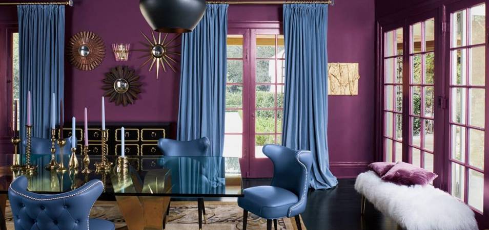 Фиолетовый в интерьере: дизайн, сочетание цветов, 200 фото интерьеров