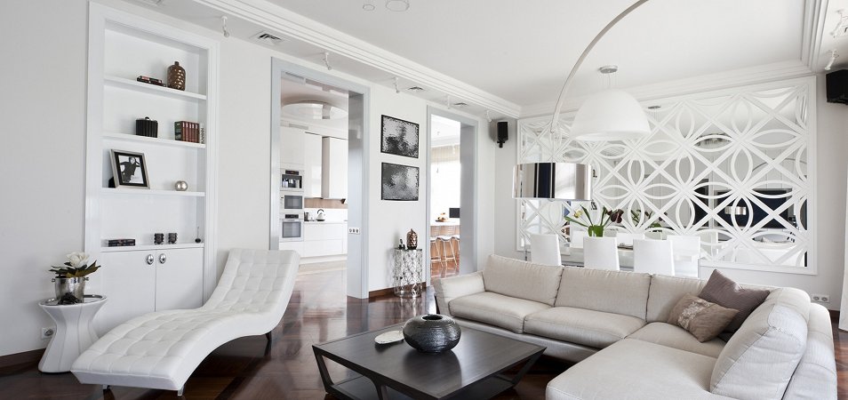 Черно-белая гостиная в дизайне - фото оригинальных идей оформления в интерьере