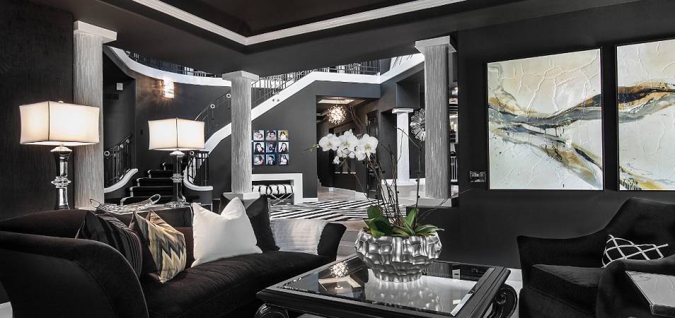 Черный интерьер в гостиной: идеи дизайна, сочетания цветов и материалы, 30+ фото