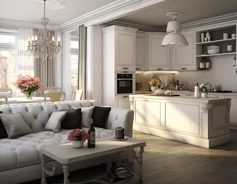 Дизайн кухни-гостиной: 100 фото красивых интерьеров