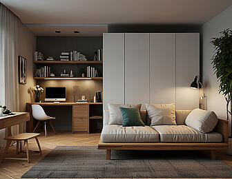 Дизайн гостиной-кабинета: 30 фото-идей совмещения гостиной с рабочей зоной