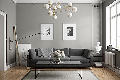 Серый цвет в интерьере: стены, обои, мебель - комната в серых тонах