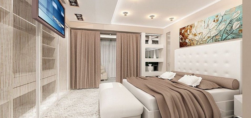 Дизайн спальной комнаты — простой интерьер