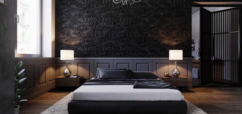 Спальня в темных тонах: рекомендации дизайнеров по оформлению, 30+ фото