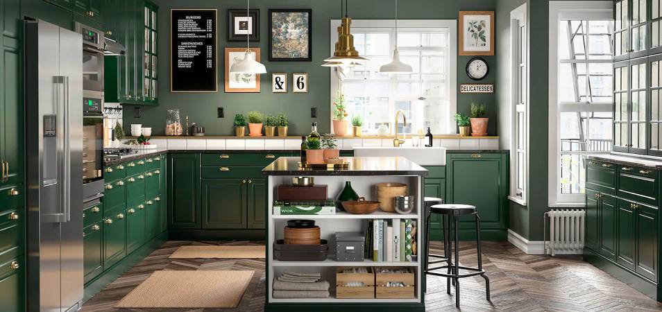 Зеленые кухни: лучшие примеры дизайна и фото
